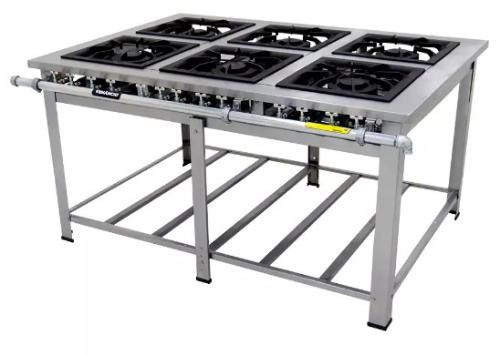 Fogo ind gas maxi inox 6QD Venancio  40X40 perfil 10