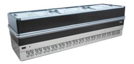 Ilha dupla ao light preta Polar, vidro reto 3M 220V