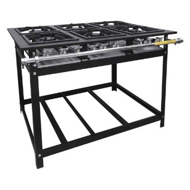 FOGAO INDUSTRIAL 6 BOCAS 40X40 6 QD BP MASTER
