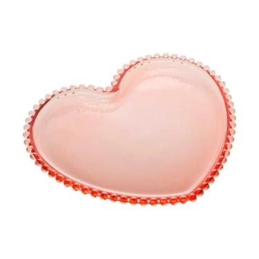 PRATO CRISTAL CORACAO PEARL ROSA 20x17x2CM
