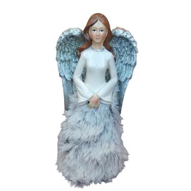 ANJO BEGE E PRATA 22CM