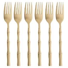 JOGO 06 GARFOS INOX MESA BAMBU ELEGANT DOURADO 19,8CM