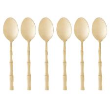 JOGO 06 COLHERES INOX MESA BAMBU ELEGANT DOURADO 19,8CM