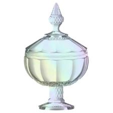 POTICHE CRISTAL COM PE SPLENDOR FURTA COR 12X21,2CM