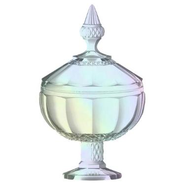 POTICHE CRISTAL COM PE SPLENDOR FURTA COR 12X21,2CM