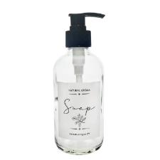 PORTA SABONETE LIQUIDO DE VIDRO COM PUMP PLASTICO 250ML