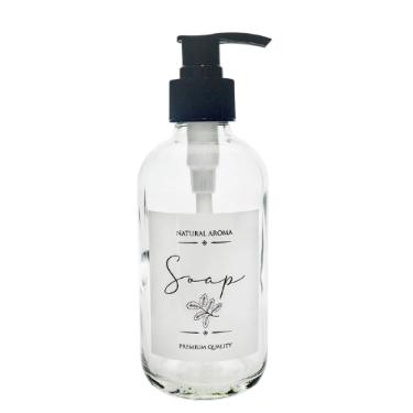 PORTA SABONETE LIQUIDO DE VIDRO COM PUMP PLASTICO 250ML