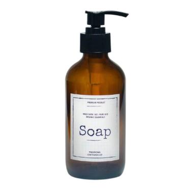 PORTA SABONETE LIQUIDO DE VIDRO COM PUMP PLASTICO 250ML