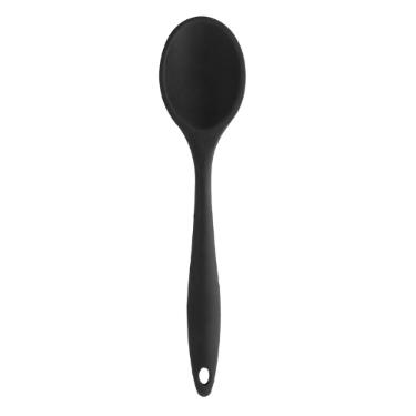 COLHER PARA SERVIR SILICONE PRETA 27x6CM