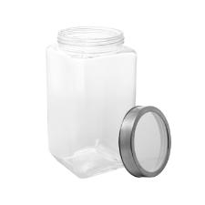 POTE VIDRO C/ TAMPA DE ACRILICO PRATEADA 2,2L