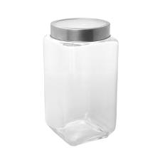 POTE VIDRO C/ TAMPA DE ACRILICO PRATEADA 2,2L