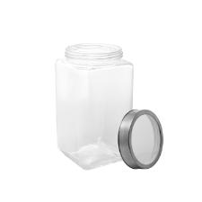 POTE VIDRO C/ TAMPA DE ACRILICO PRATEADA 1,7L