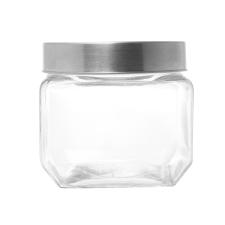 POTE VIDRO C/ TAMPA DE ACRILICO PRATEADA 800ML