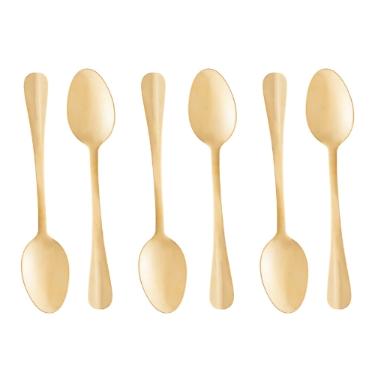 JOGO 06 COLHERES PARA SOBREMESA POSITANO DOURADO 12CM