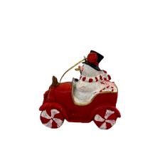 BONECO DE NEVE CARRO 10X4,5X8,5CM