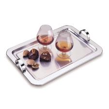 Bandeja em ao inox retangular Forma 28x42cm: Brilho e versatilidade para sua mesa