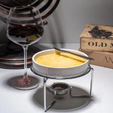 Rechaud para queijo brie em cermica com faca em ao inox Fracalanza 15cm