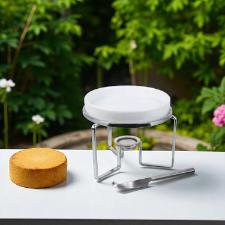 Rechaud para queijo brie em cermica com faca em ao inox Fracalanza 15cm