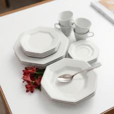 Prato raso sextavado em porcelana Schmidt Prisma 28,5x3cm