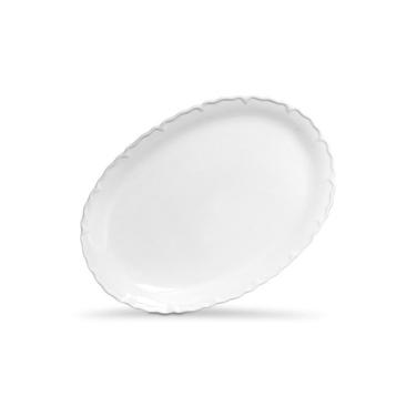 Travessa oval rasa em cermica Scalla Paris 58cm branco