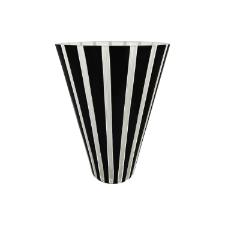 Vaso em cristal Strauss L568 28cm preto e branco