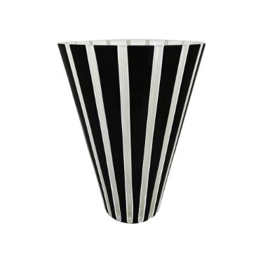 Vaso em cristal Strauss L568 32cm preto e branco