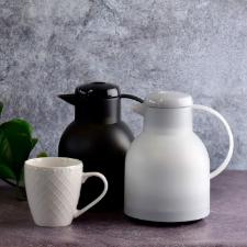 Garrafa Trmica Emsa Samba Quick Press 1 Litro Preta, Design Alemo e Vedao 12h Quente