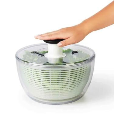 Centrfuga para Salada Oxo 5 Litros Transparente: Lave e Seque Folhas com Praticidade e Eficincia