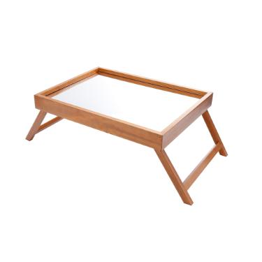 Bandeja de cama em madeira com espelho e p Woodart Naturals 48x35x6cm