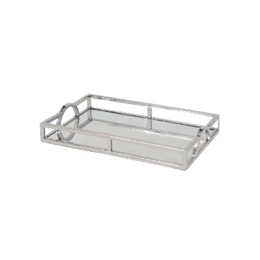 Bandeja retangular em a�o inox espelhada Fracalanza 30x17x5cm (20987)