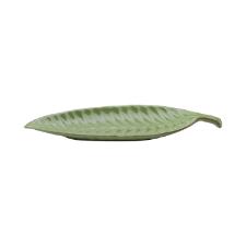 Folha de cermica decorativa Lyor 35,8x10,2cm verde