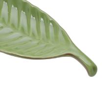 Folha de cermica decorativa Lyor 35,8x10,2cm verde