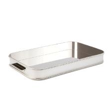 Bandeja retangular em prata Silverlux 55x34cm