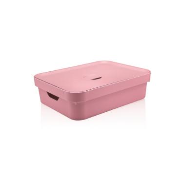 Caixa organizadora baixa com tampa Ou Cube tamanho G rosa
