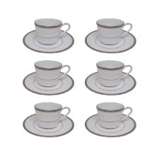 Jogo de xcaras caf Noritake Toorak Platinum 6 peas