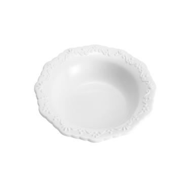 Jogo de pratos fundo em porcelana Wolff Alto Relevo 21,5cm 6 peas branco