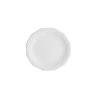 Jogo de pratos sobremesa em porcelana Wolff Alto Relevo 19cm 6 peas branco