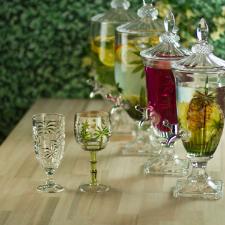 Jogo de ta�as em cristal Wolff Palm Tree 6 pe�as 450ml para �gua, drinks e sucos