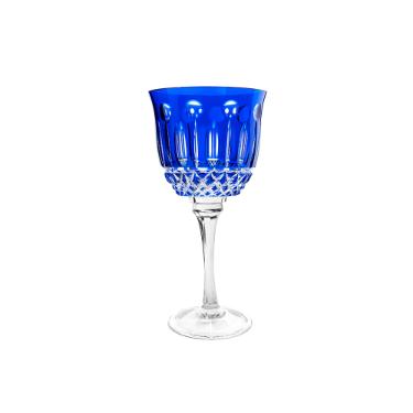 Taa vinho branco em cristal Strauss Overlay 225.069 330ml azul escuro