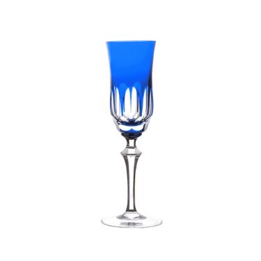 Taa champanhe em cristal Strauss Overlay 237.055 240ml azul escuro