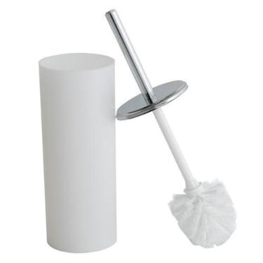 Porta-escova para banheiro com pegador em inox Brinox 39x10cm branco