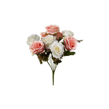Buque rosa envelhecida em plstico Brilliance 40cm branco