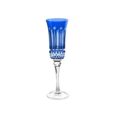Taa champanhe em cristal Strauss Overlay 225.069 190ml azul escuro
