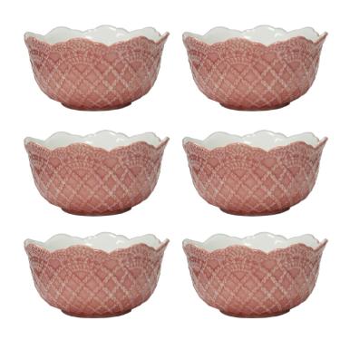 Jogo de bowls em porcelana Wolff Givemy 14cm 6 peas rosa