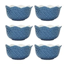 Jogo de bowls em porcelana Wolff Givemy 14cm 6 peas azul