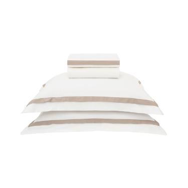 Fronha trussardi vercelli 50x70 branco nocciola