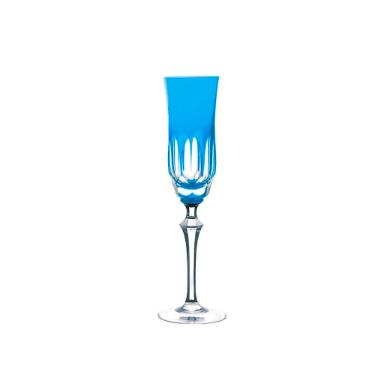 Taa champanhe em cristal Strauss Overlay 237.055 240ml azul claro