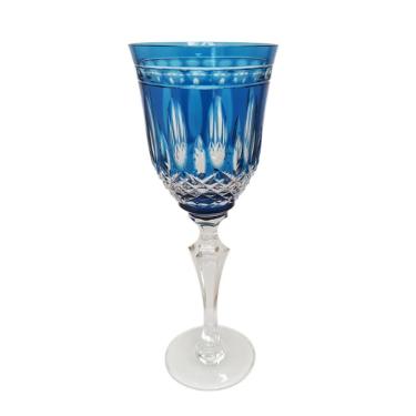 Taa de gua em cristal Strauss Overlay 460ml azul claro