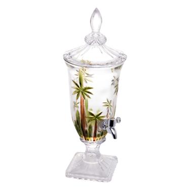 Dispenser - Suqueira em cristal com p Wolff 27576 Palm Tree Handpaint 2 litros pintado