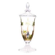 Dispenser - Suqueira em cristal com p Wolff 27576 Palm Tree Handpaint 2 litros pintado
